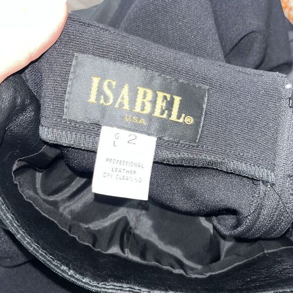 Isabel Women's Leather Pants size 2 Black Stretchy back Night Out Career - Picture 10 of 10